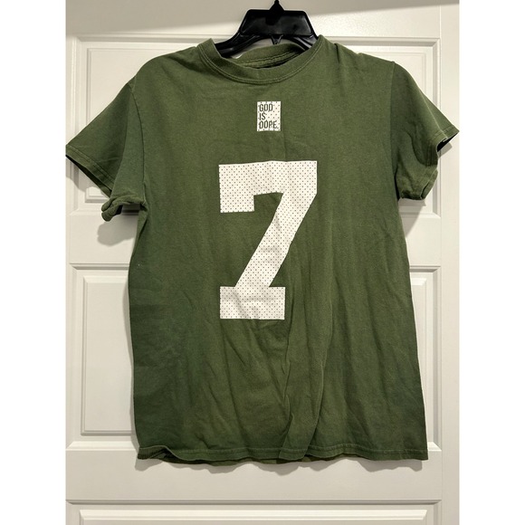 God Is Dope #7 Double Sided Green Short Sleeve T-Shirt Cotton SMALL‎ - Picture 2 of 5